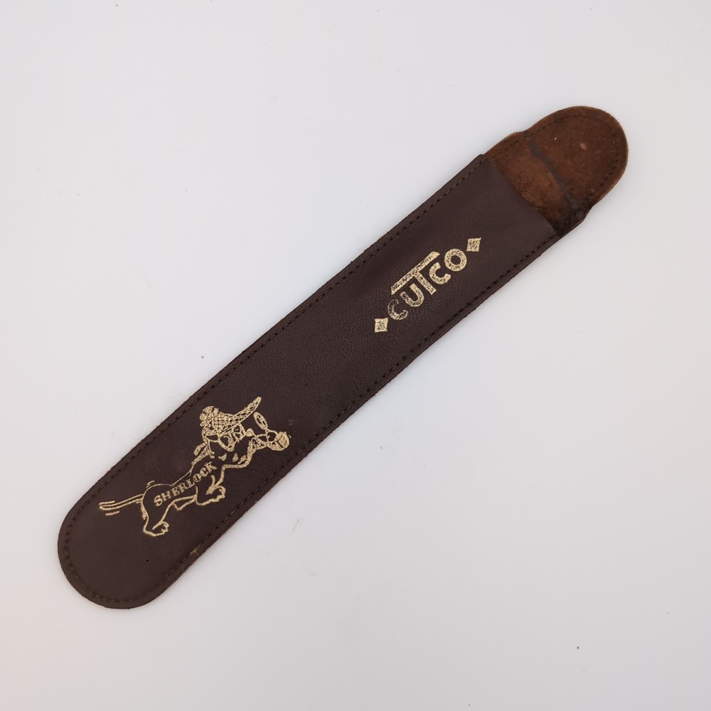 Vintage Cutco Sherlock Dog Brown Leather Knife Sheath Cover Case 9"